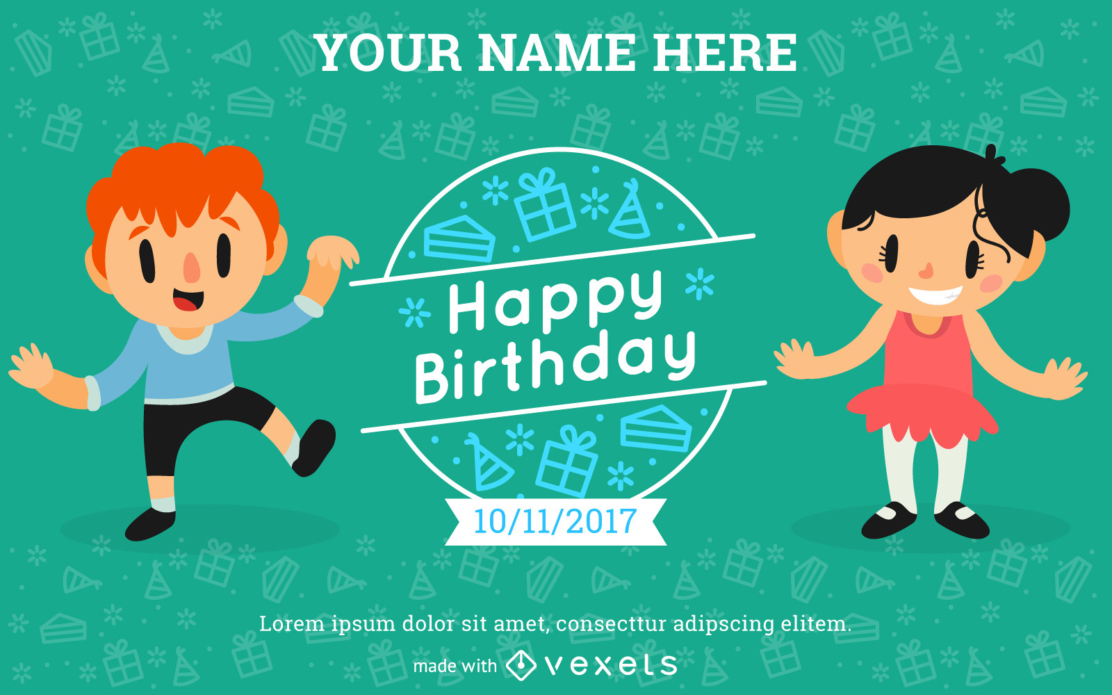 Birthday Card Creator
 Kids Birthday Invitation Card Maker Editable design