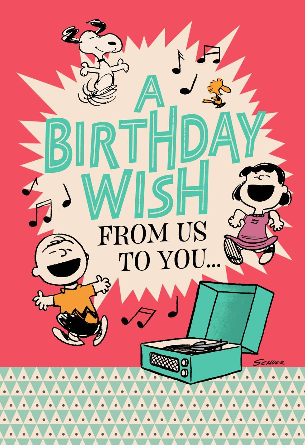 Birthday Card Greetings
 Peanuts Happiness the Whole Year Through Birthday Card