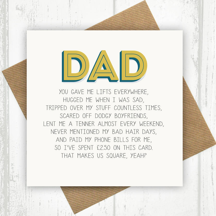 Birthday Card Ideas For Dad
 Dad Birthday Card By Paper Plane
