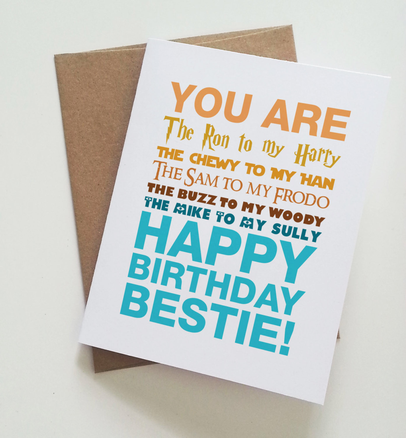 Birthday Card Ideas For Friends
 Geeky Best Friend Birthday Card Harry Potter Star Wars