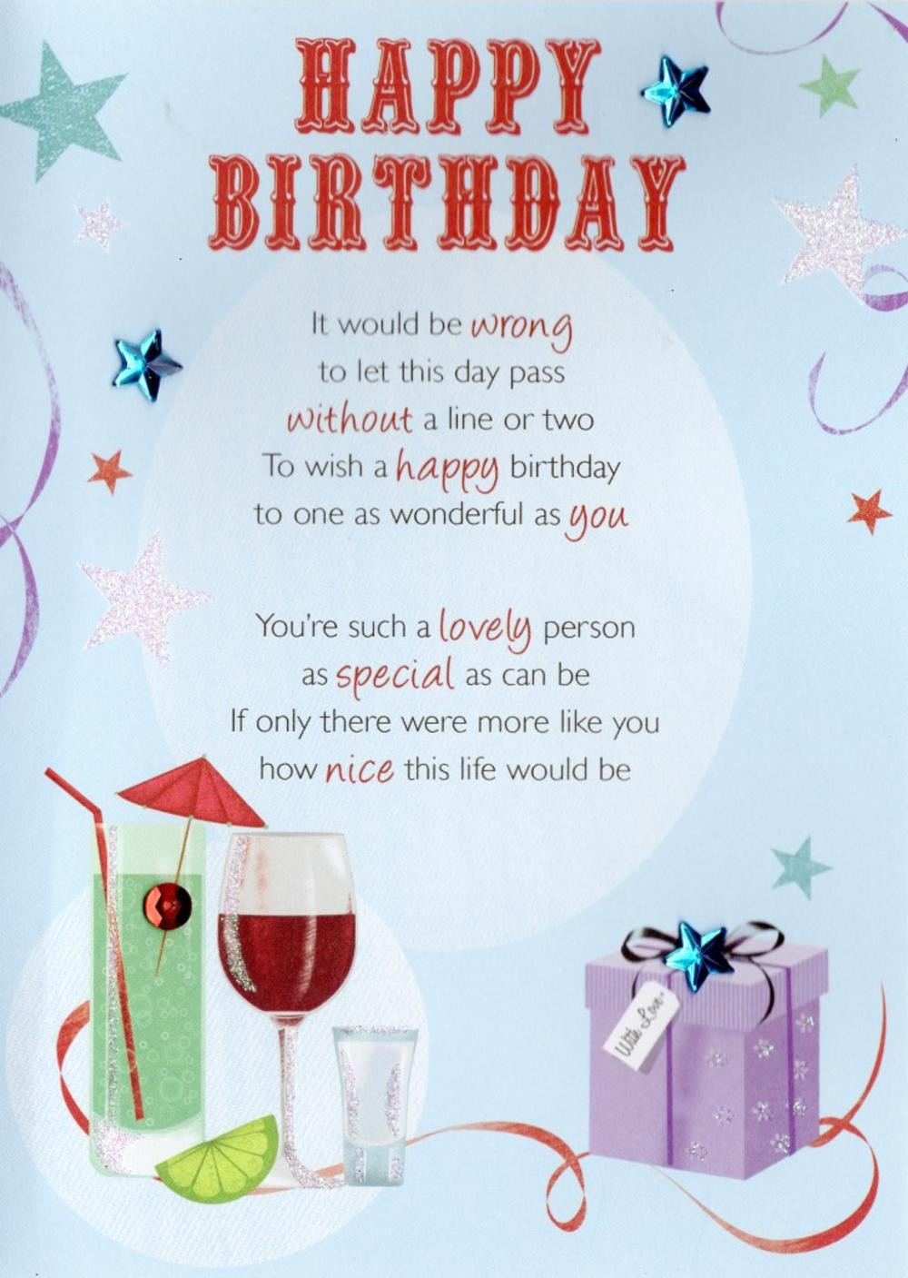 Birthday Card Sayings
 Lovely Happy Birthday Greeting Card