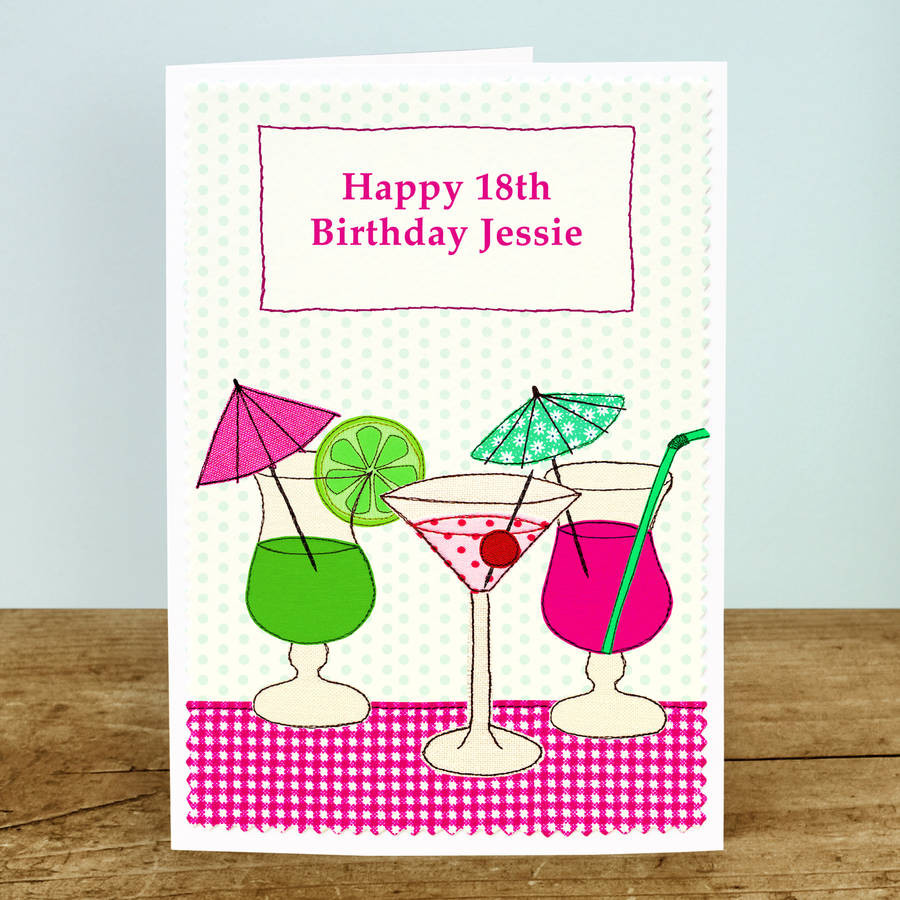 Birthday Cards
 cocktails Personalised Birthday Card By Jenny Arnott