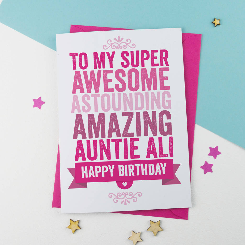 Birthday Cards For Aunts
 personalised birthday card for auntie aunt aunty by a