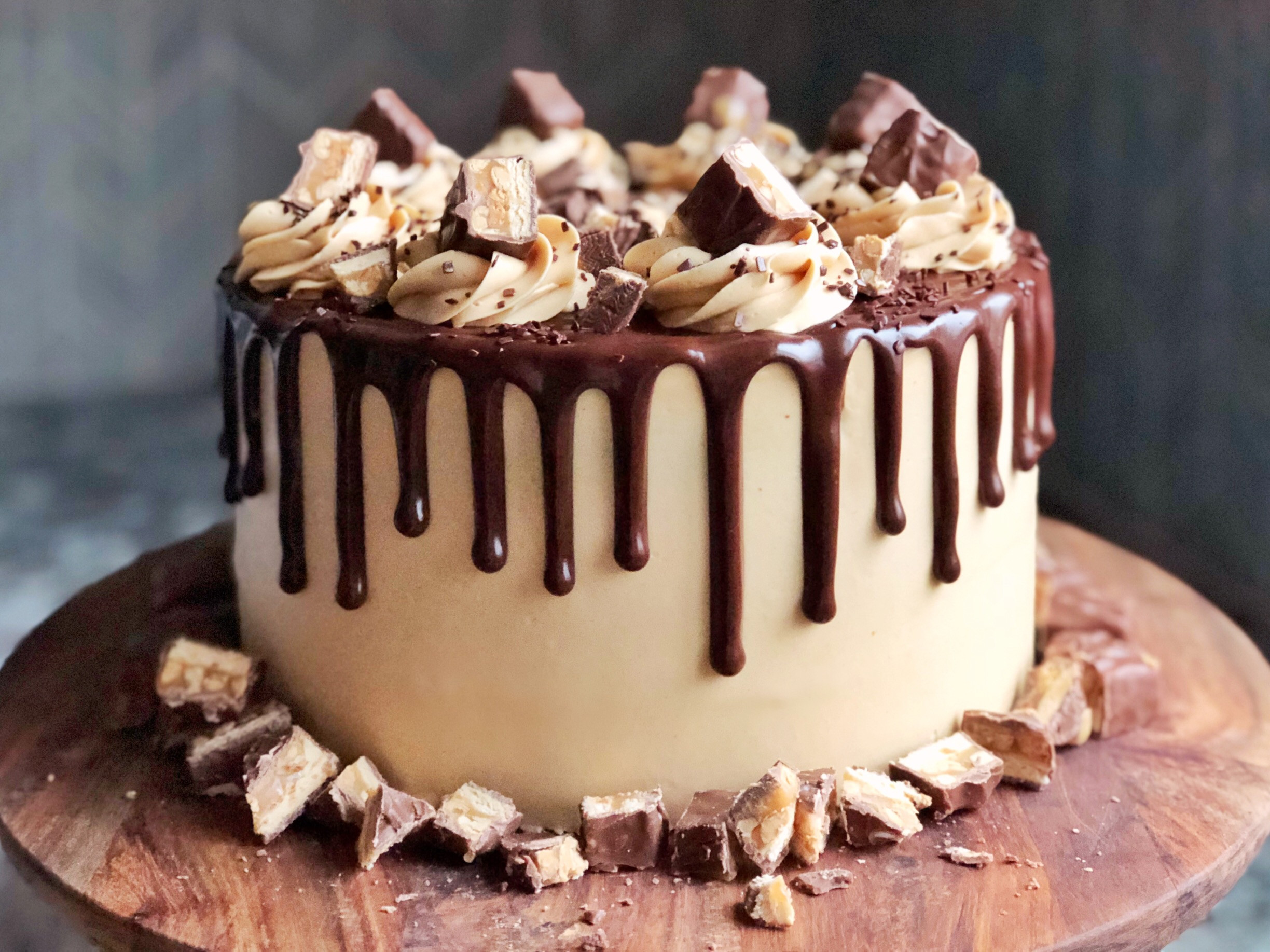 Birthday Chocolate Cake
 Cake by Courtney Best Ever Snickers Inspired Candy Bar Cake