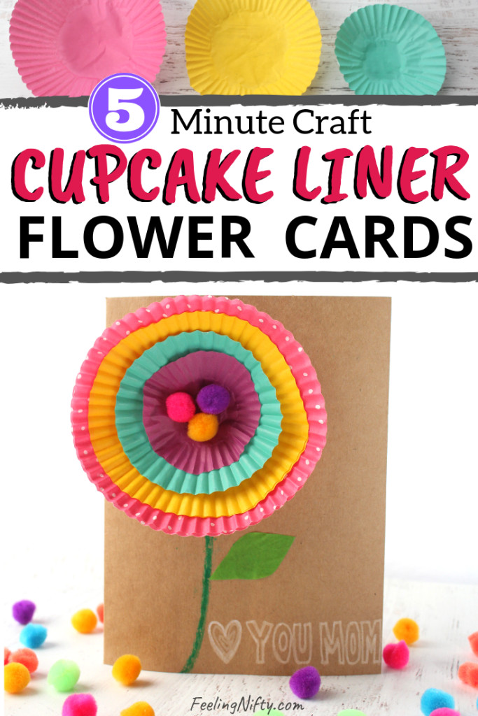 Birthday Craft Ideas For Adults
 Easy to make DIY Cupcake Liner Flower Card Craft Kids