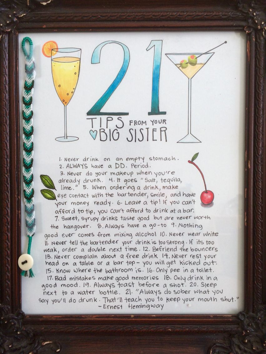 Birthday Gift Card Ideas For Her
 21st birthday homemade t for little sister
