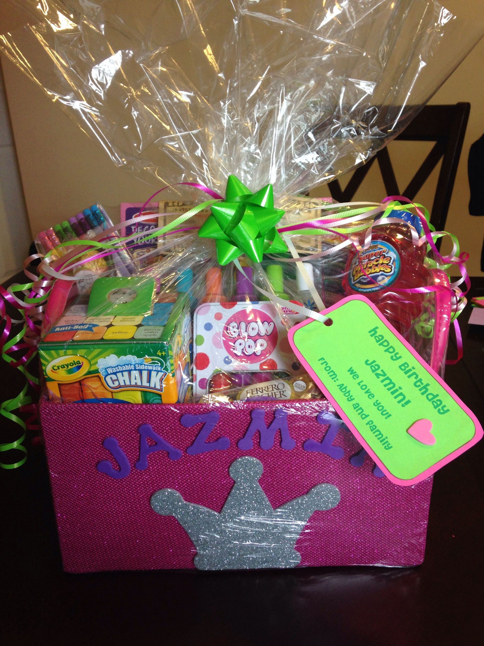 Birthday Gift Ideas For 8 Year Girl
 Gift basket I made for 8 year old girl