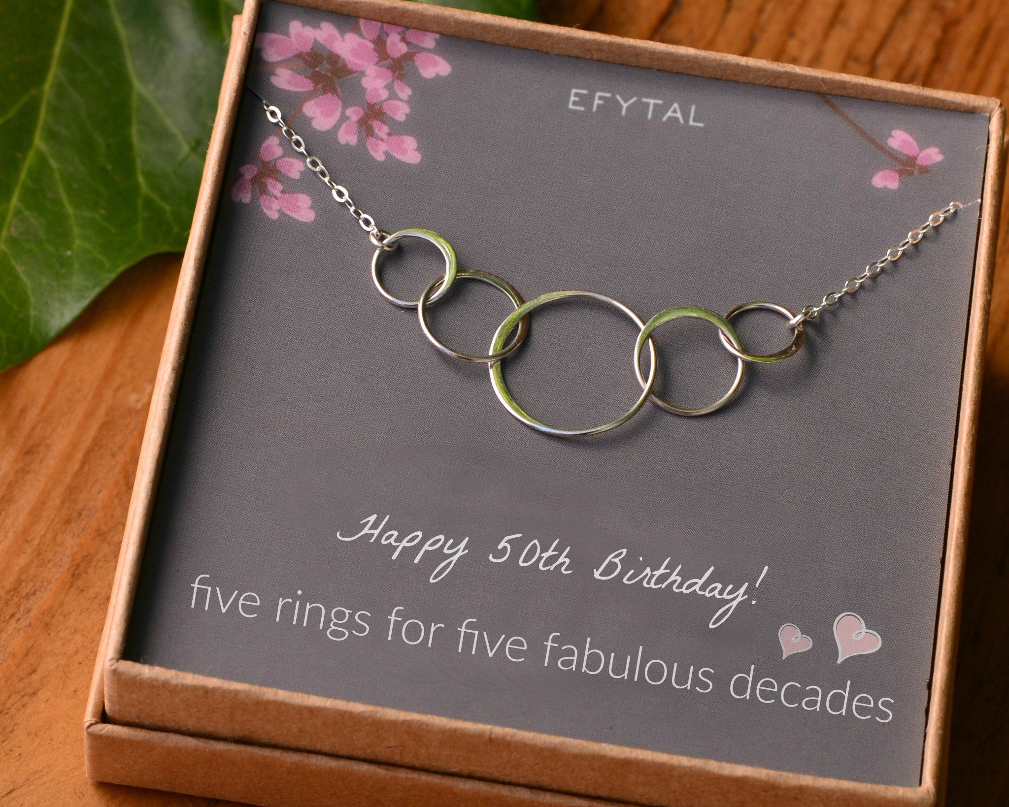 Birthday Gifts For 50 Year Old Woman
 50th Birthday ts for women Sterling Silver Five Circle