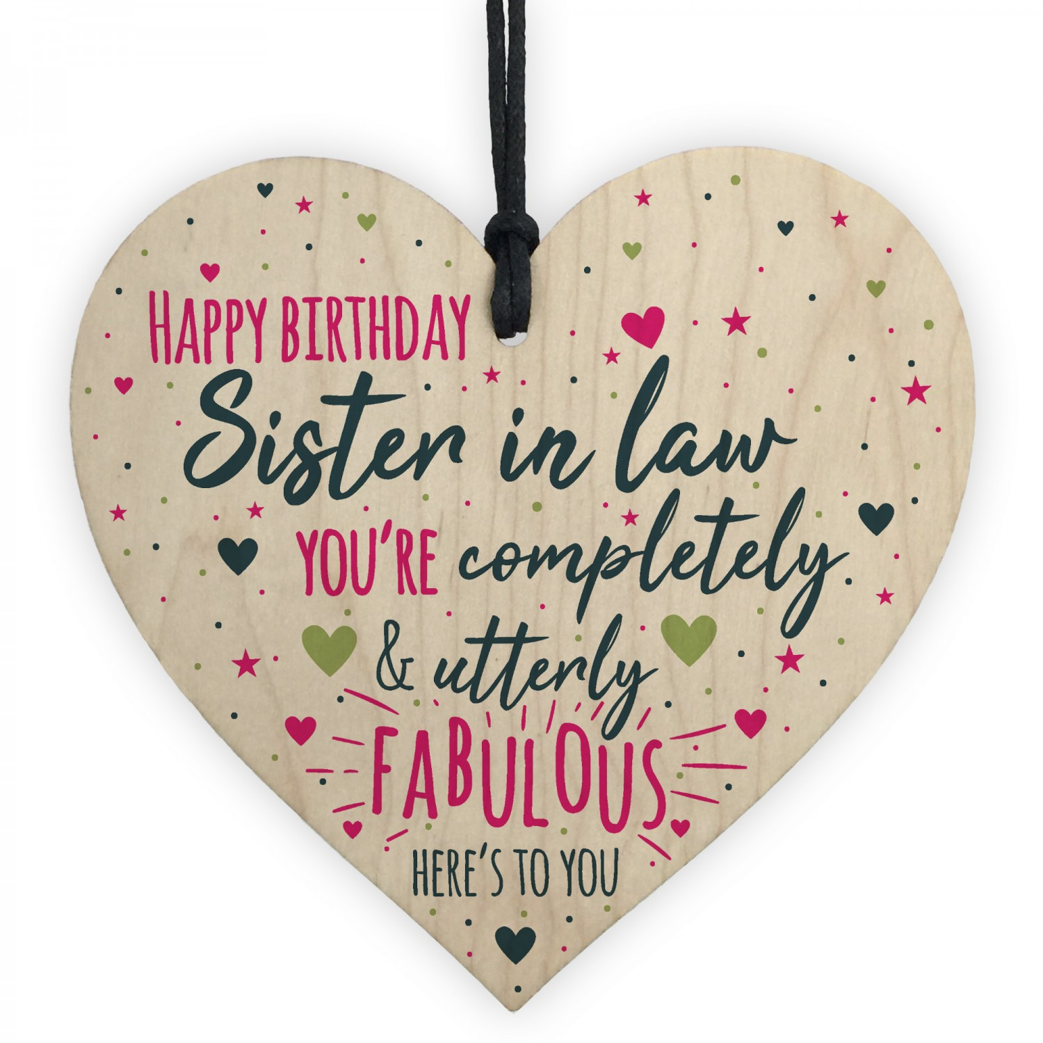 Birthday Gifts For Sister In Law
 Birthday Sister In Law Gift Plaque Handmade Wooden Heart Sign