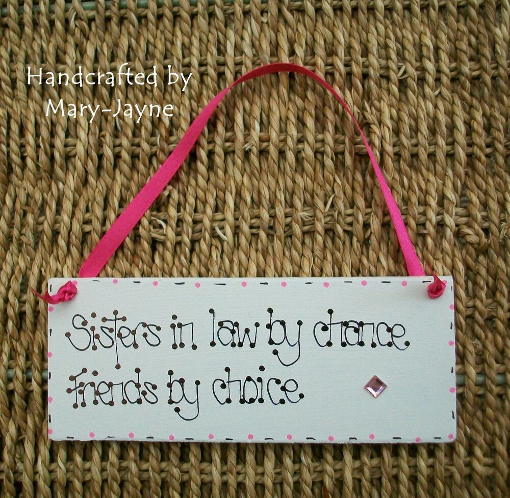 Birthday Gifts For Sister In Law
 "SISTER IN LAW FRIENDS" Wooden Plaque GEM Birthday Xmas