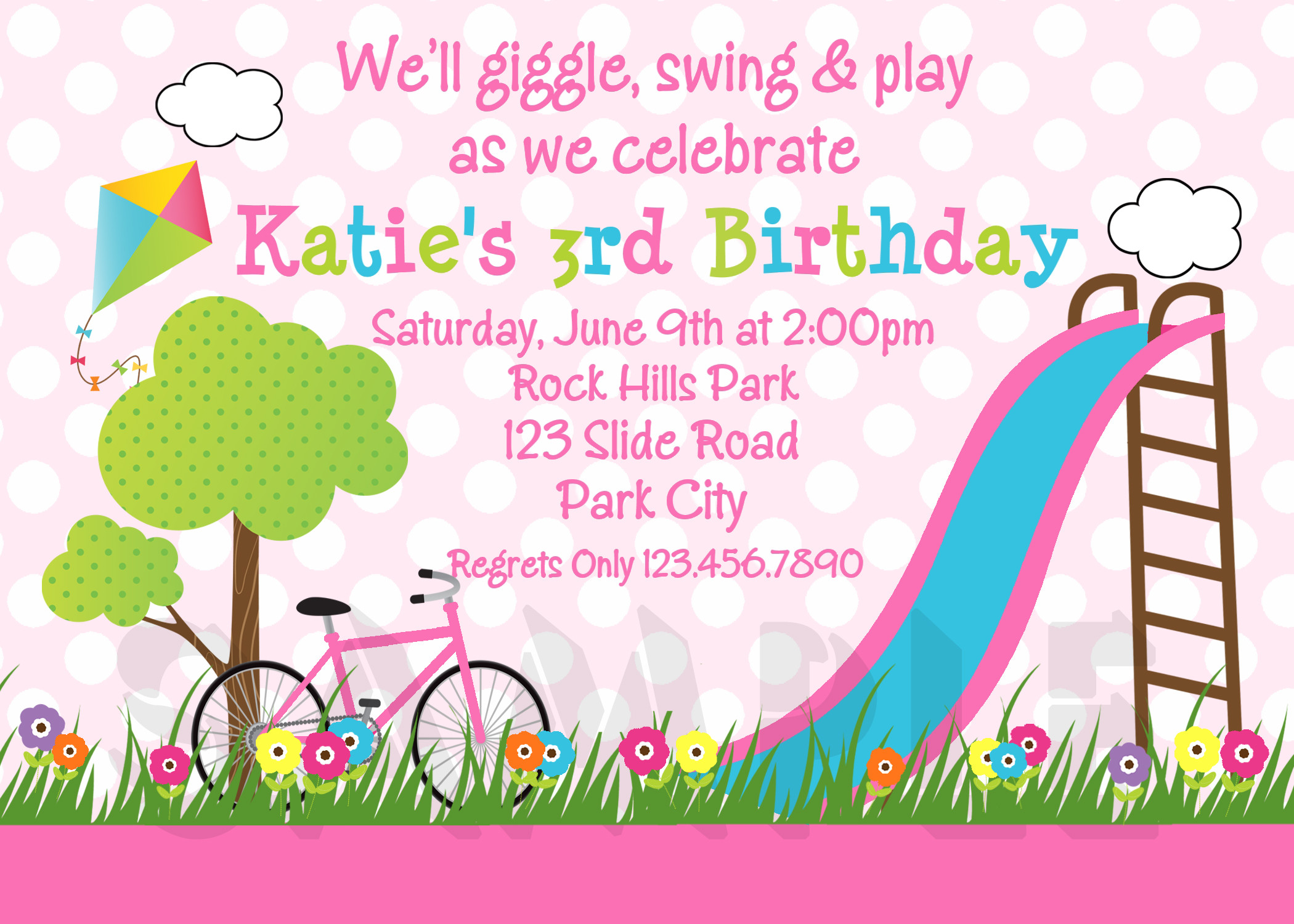 Birthday Girl Invitations
 Printable Birthday Invitations Girls Park Party