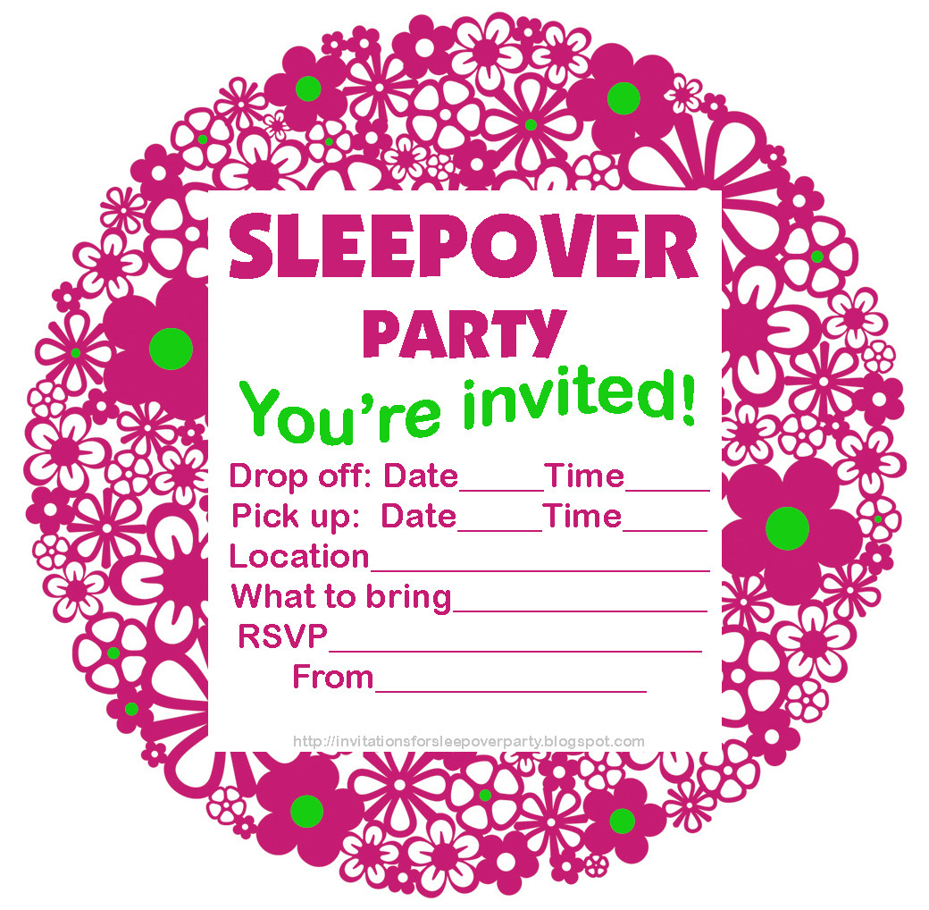 Birthday Invitations Ideas
 INVITATIONS FOR SLEEPOVER PARTY