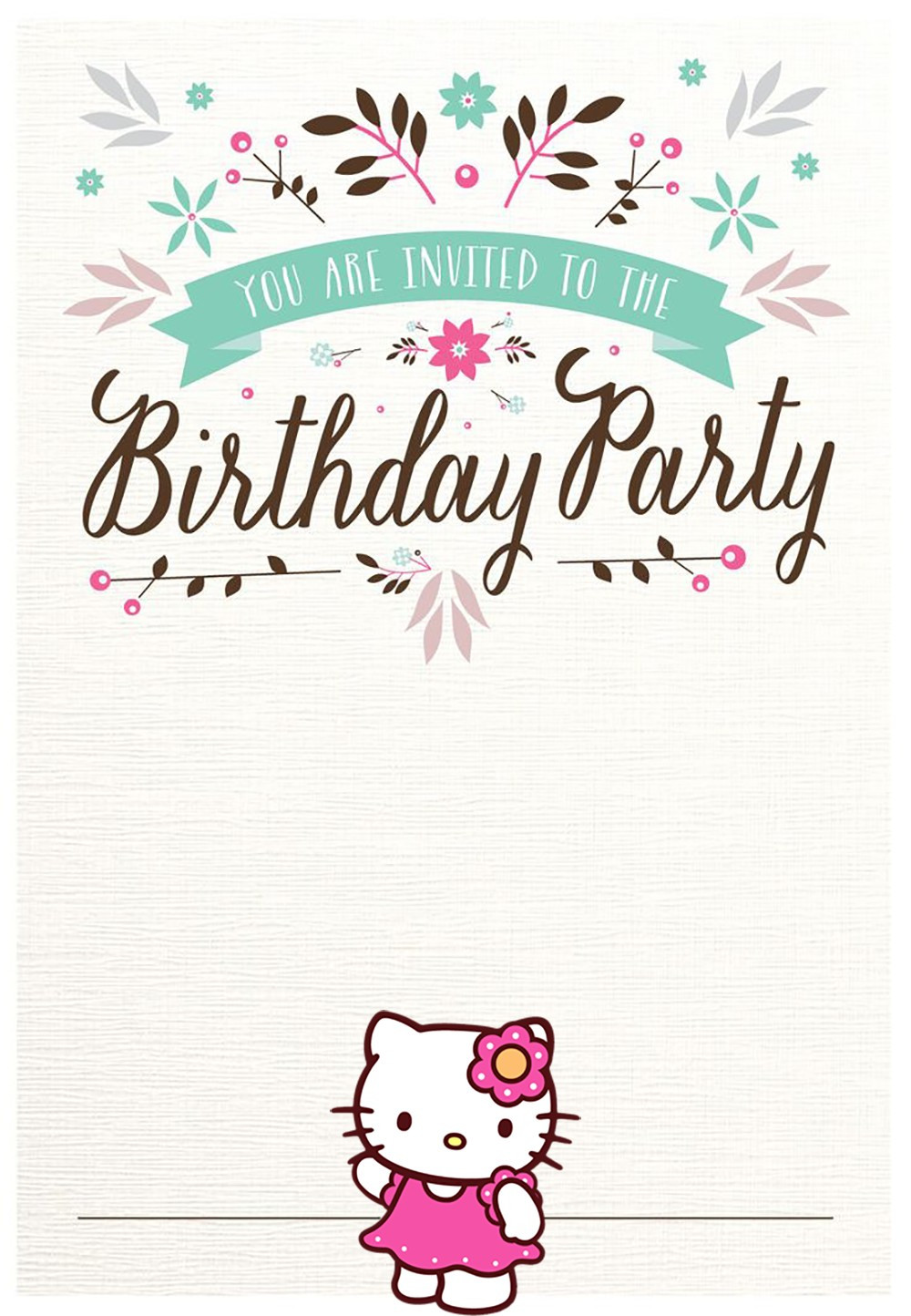 Birthday Invitations Template
 Hello Kitty Free Printable Invitation Templates
