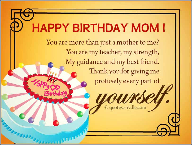 Birthday Mom Quotes
 Happy Birthday Mom Quotes Quotes and Sayings