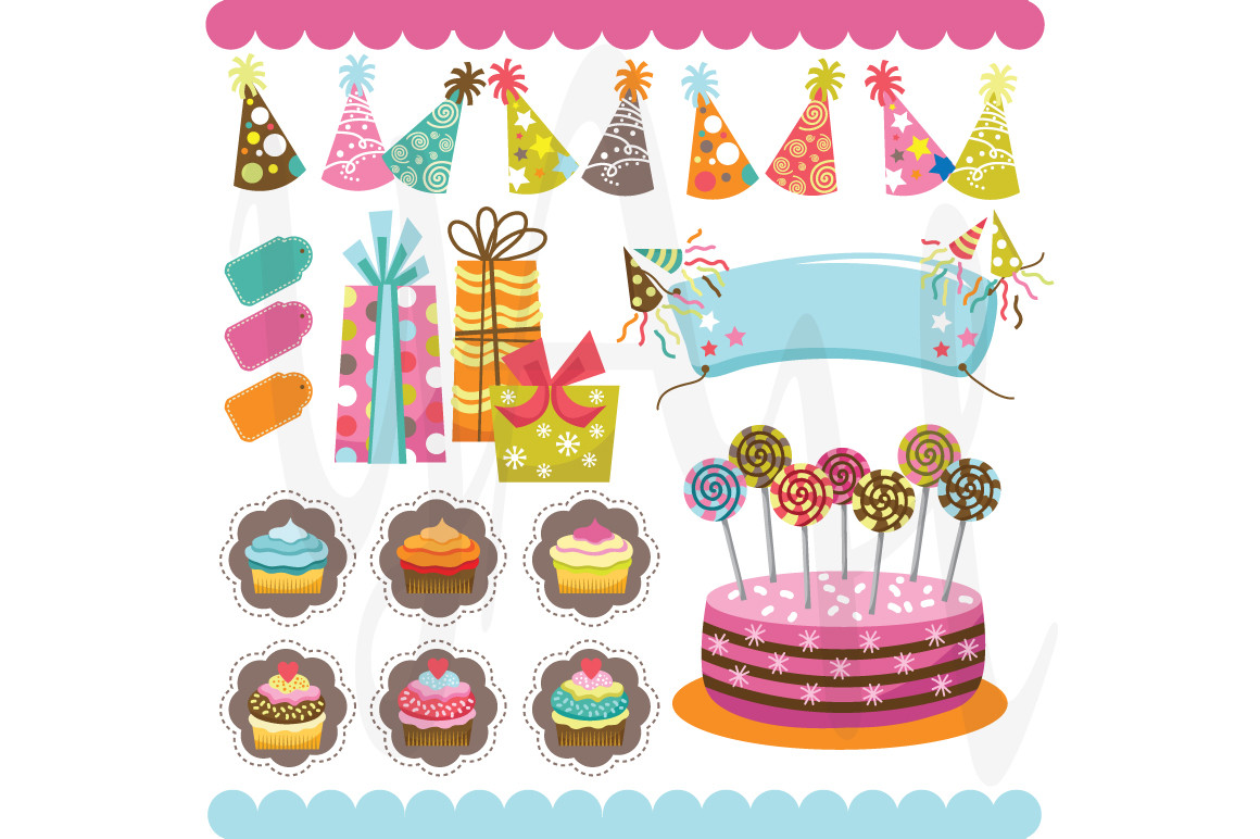 Birthday Party Clipart
 Birthday Party Clip Art Illustrations on Creative Market