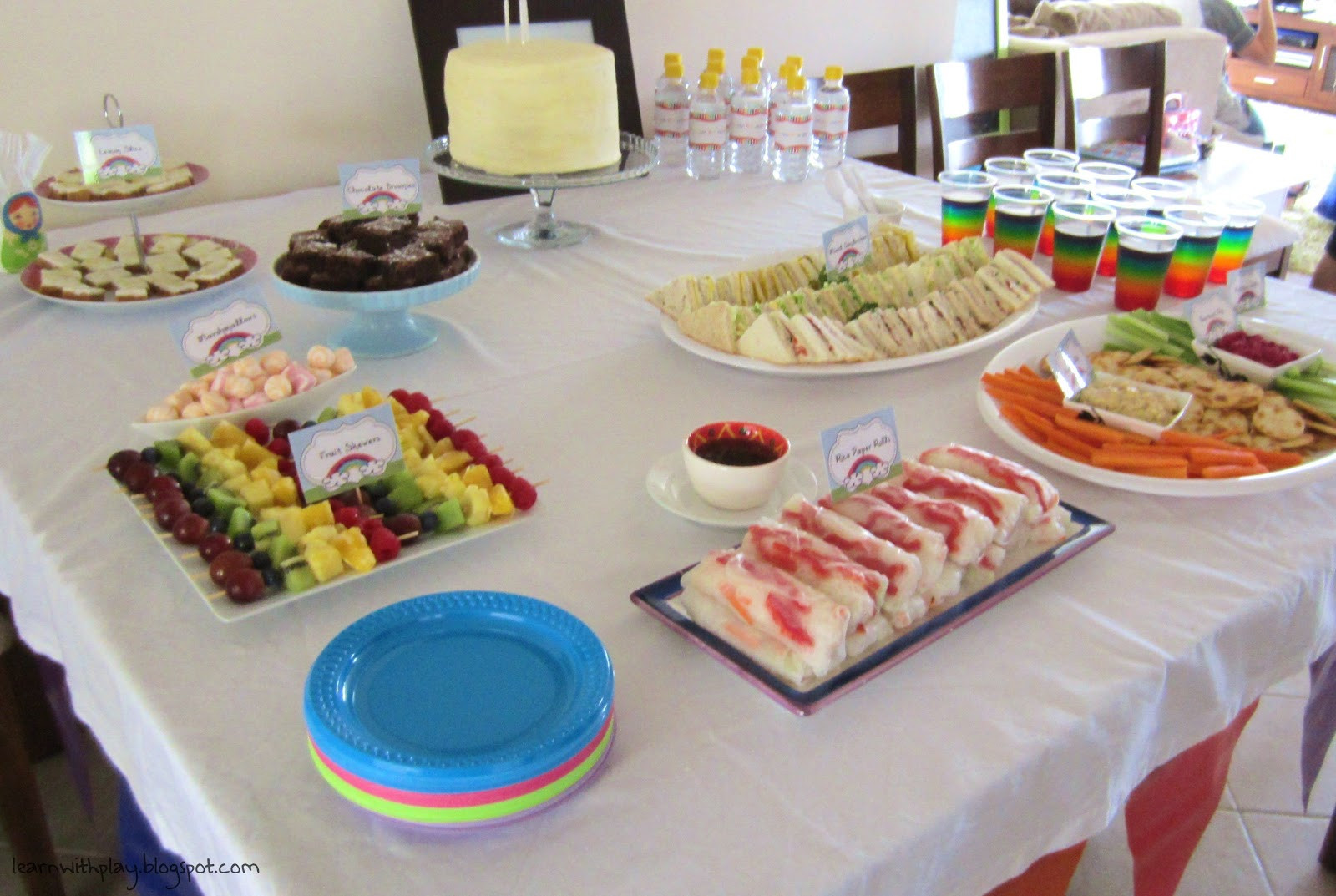 Birthday Party Food Ideas
 Learn with Play at Home Rainbow Birthday Party Ideas