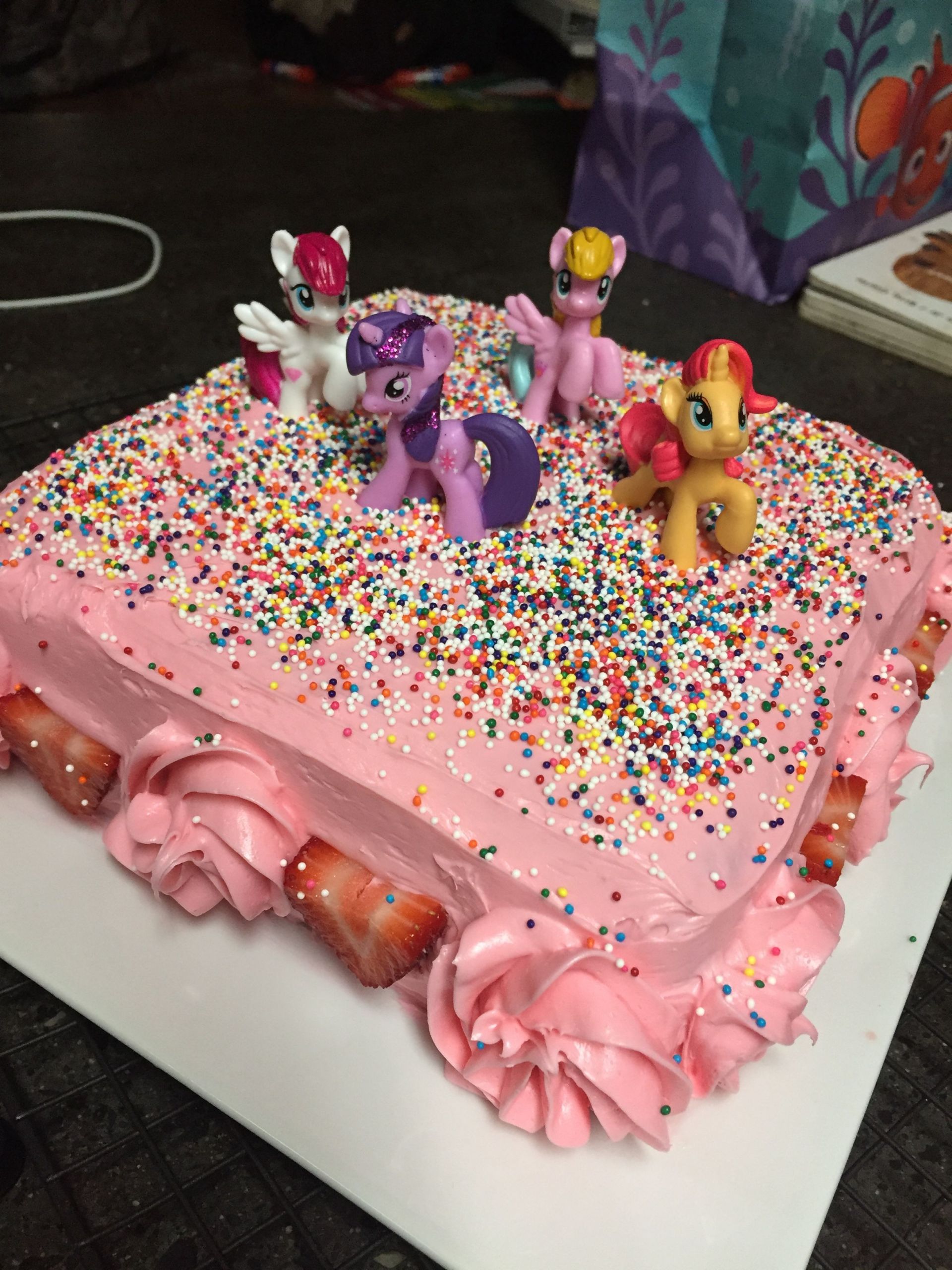 Birthday Party Ideas For 4 Year Girl
 Strawberry My Little Pony birthday cake for 4 year old