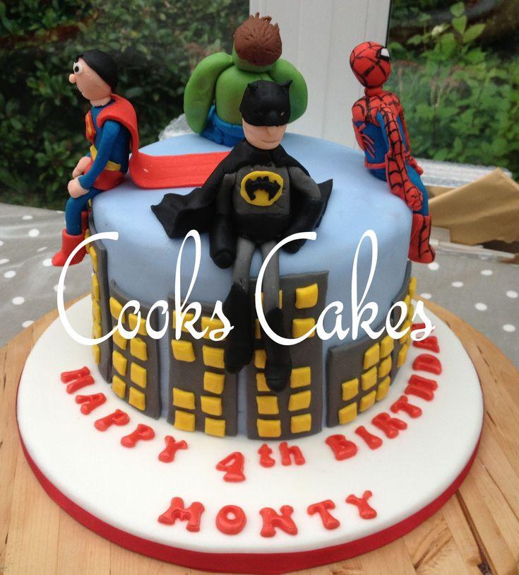 Birthday Party Ideas For 4 Year Old Boy
 Birthday cake for a 4 year old boy Superheros Batman