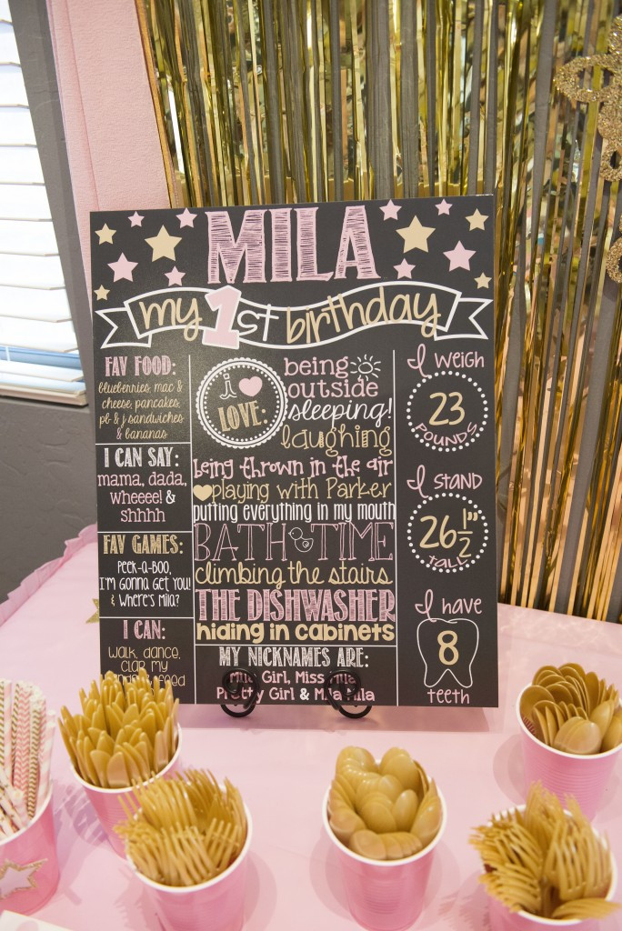 Birthday Party Ideas For Wife
 Miss Mila s First Birthday Party Pink & Gold Twinkle