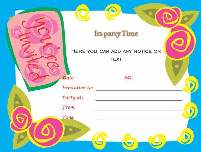 Birthday Party Invitation Template Word
 Birthday Party Invitations Microsoft Word Templates