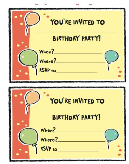 Birthday Party Invitation Template Word
 Free Birthday Party Invitation Templates Word PDF