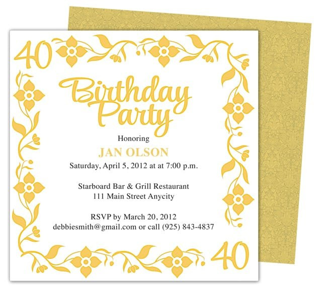 Birthday Party Invitation Template Word
 Invitation Template Word