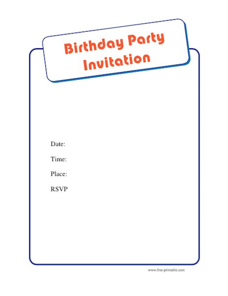 Birthday Party Invitation Template Word
 Free Birthday Party Invitation Templates Word PDF