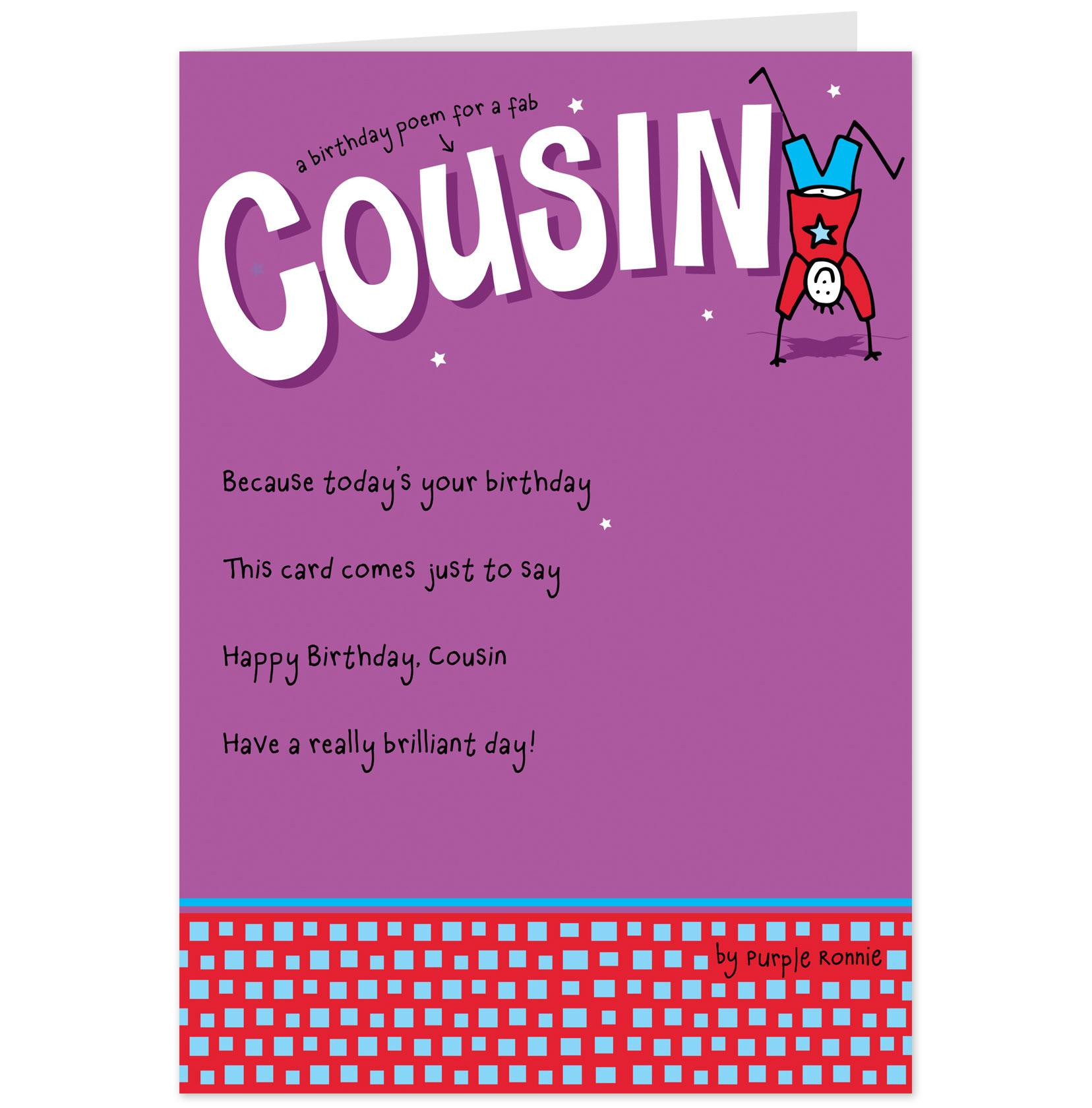 Birthday Quotes Cousin
 Cousin birthday Poems