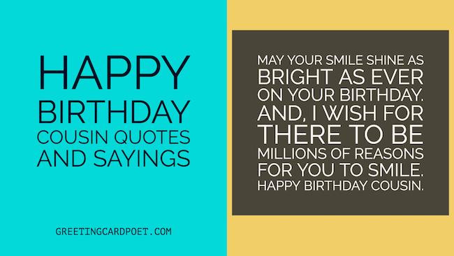 Birthday Quotes Cousin
 Happy Birthday Cousin Quotes and Sayings