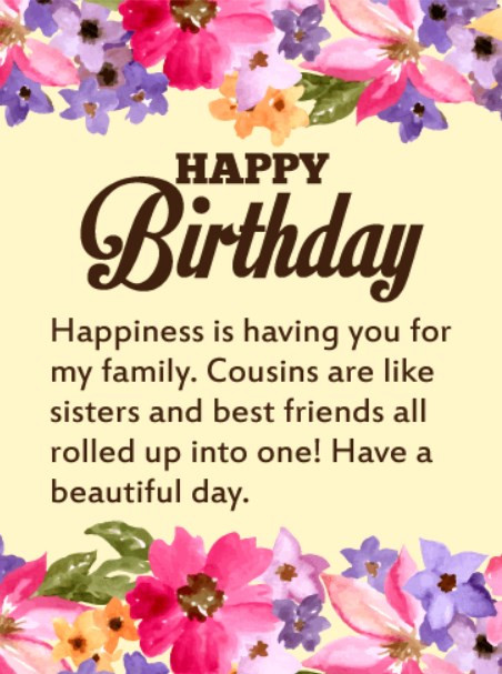 Birthday Quotes Cousin
 Happy Birthday Cousin Wishes Messages & Quotes with