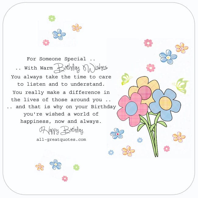 Birthday Quotes For Someone Special
 Free Birthday Cards