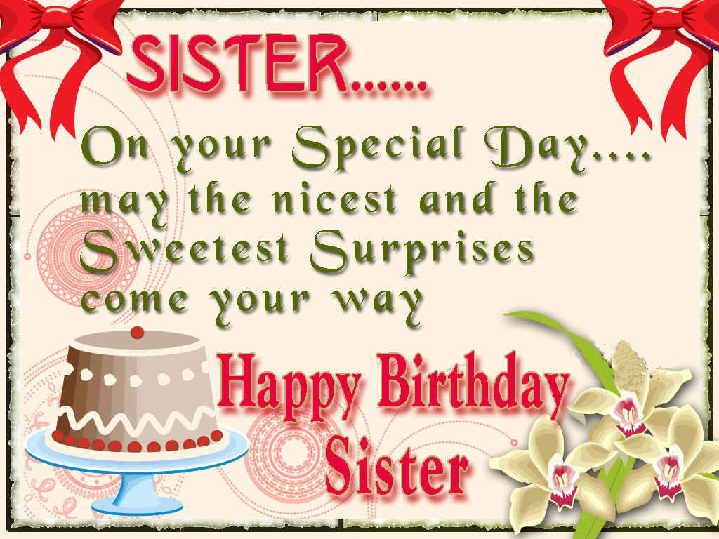Birthday Quotes To Sister
 happy birthday sister greeting cards hd wishes wallpapers