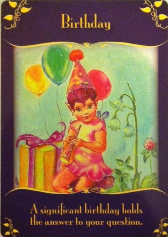 Birthday Tarot Card
 Items similar to Fairies Birthday Reading Happy Birthday