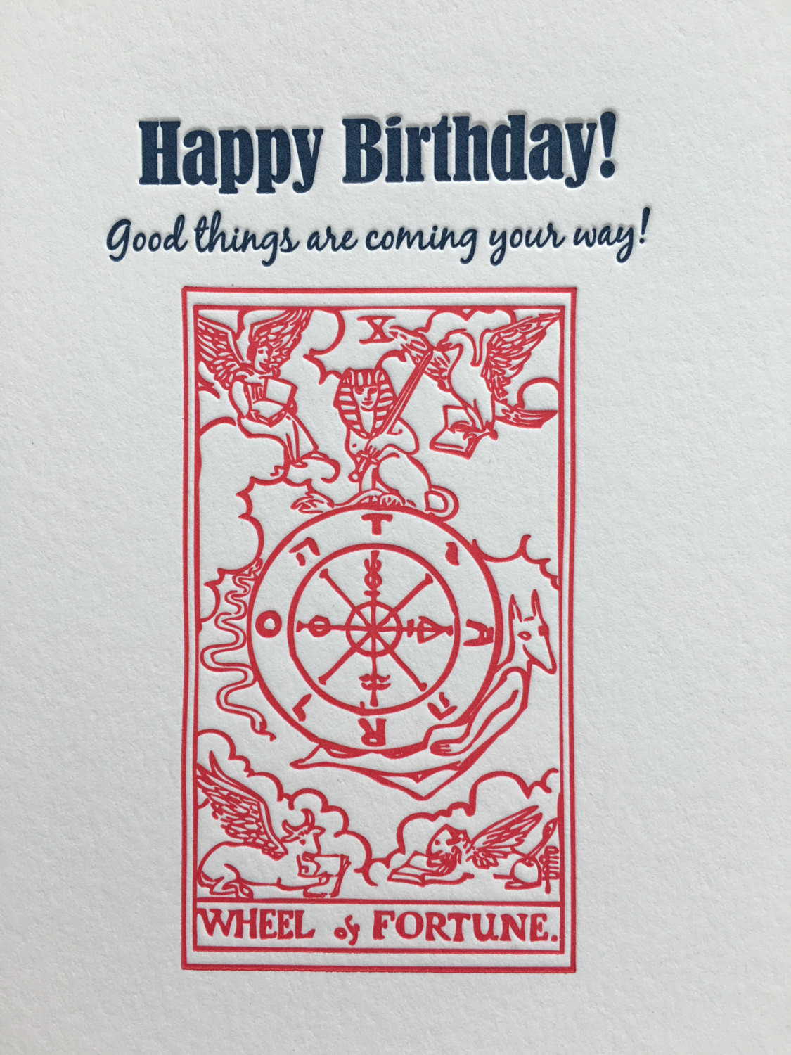 Birthday Tarot Card
 Tarot Card Birthday letterpress card by LuckyBeePress on Etsy