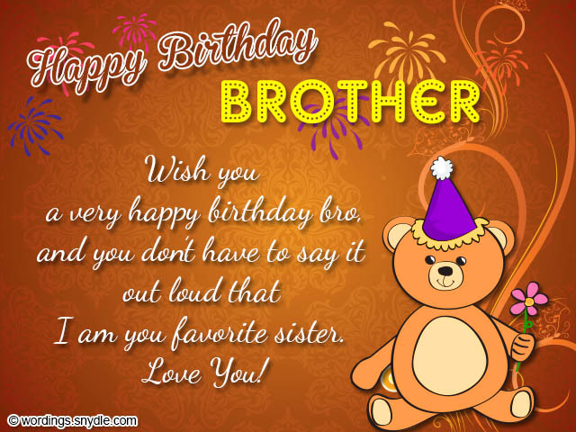 Birthday Wishes For A Brother
 Happy Birthday Wishes Poem for Brother