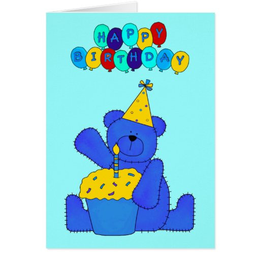 Birthday Wishes For Kid Boy
 Card Kid s Boys Happy Birthday Wishes Bear Cake Card