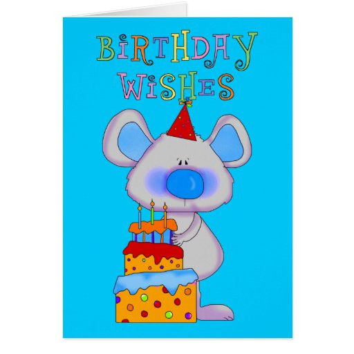 Birthday Wishes For Kid Boy
 Card Kid s Boys Happy Birthday Wishes Mouse Cake