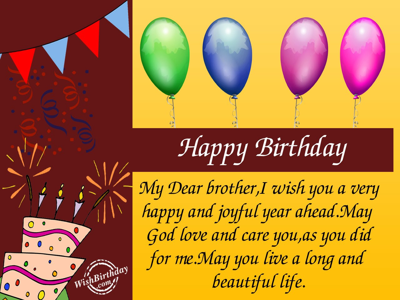 Birthday Wishes For My Brother
 Happy Birthday Dear Brother WishBirthday