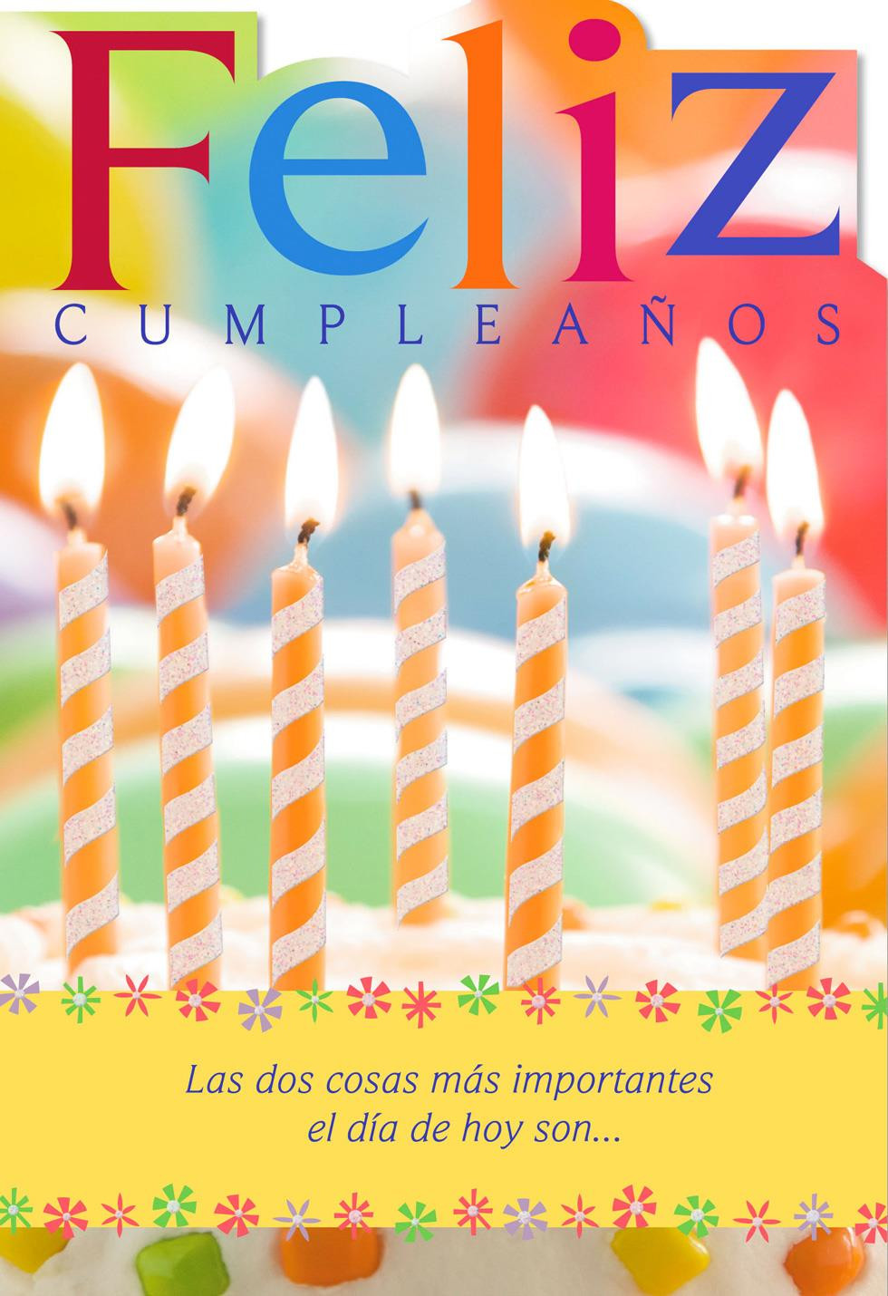 Birthday Wishes In Spanish
 Candles Spanish Language Religious Birthday Card