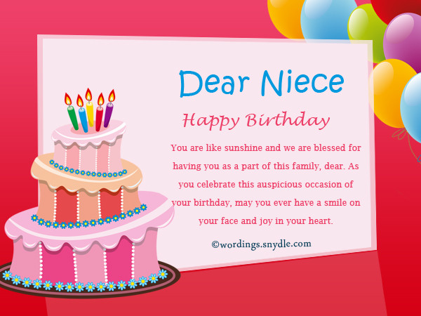 Birthday Wishes Niece
 Happy Birthday Wishes for Niece Niece Birthday Messages