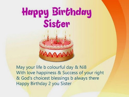 Birthday Wishes Sms
 50 Birthday SMS for Sister