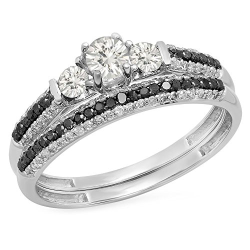 Black And White Diamond Engagement Rings For Women
 Dazzlingrock Collection 10K Gold White Sapphire Black