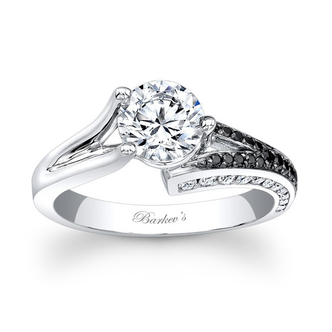 Black And White Diamond Engagement Rings For Women
 Barkev s Black & White Diamond Engagement Ring 7873LBK