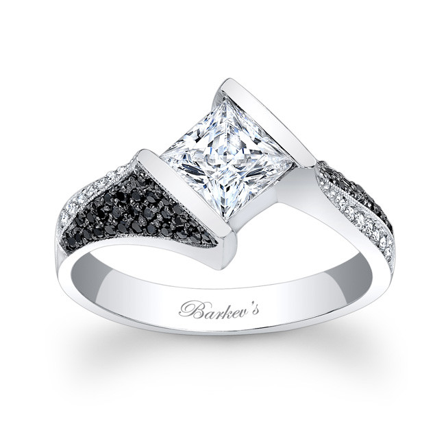 Black And White Diamond Engagement Rings For Women
 Barkev s Black and White Diamond Engagement Ring 7872LBK