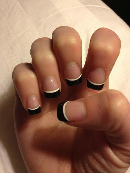 Black And White Nail Art For Short Nails
 50 Latest French Tip Nail Art Designs