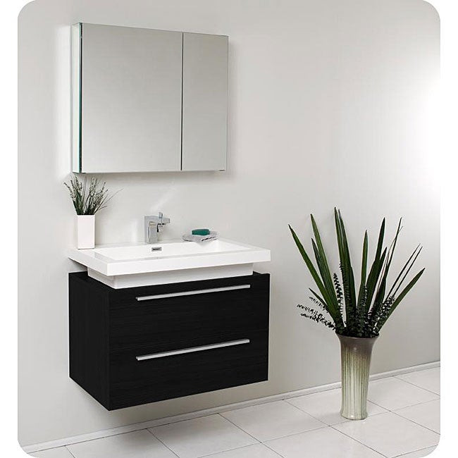 Black Bathroom Medicine Cabinet
 Fresca Medio Black Bathroom Vanity with Medicine Cabinet