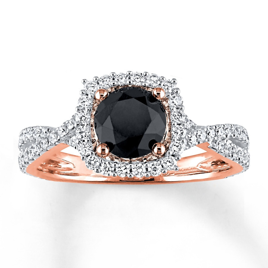 Black Diamond And Rose Gold Engagement Rings
 Jared Black Diamond Engagement Ring 1 3 8 ct tw 14K Rose