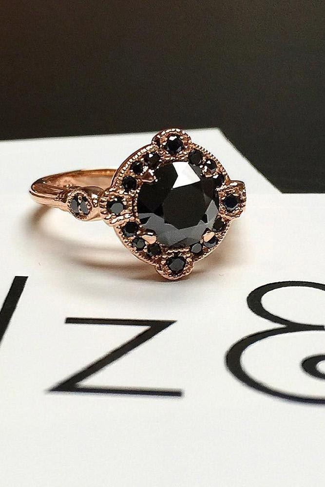 Black Diamond And Rose Gold Engagement Rings
 33 Unique Black Diamond Engagement Rings