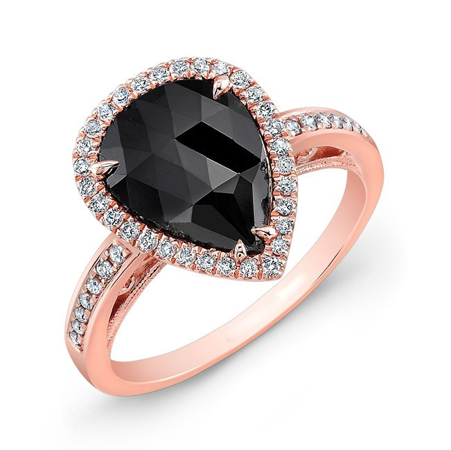 Black Diamond And Rose Gold Engagement Rings
 Rose Gold Black Diamond Ring