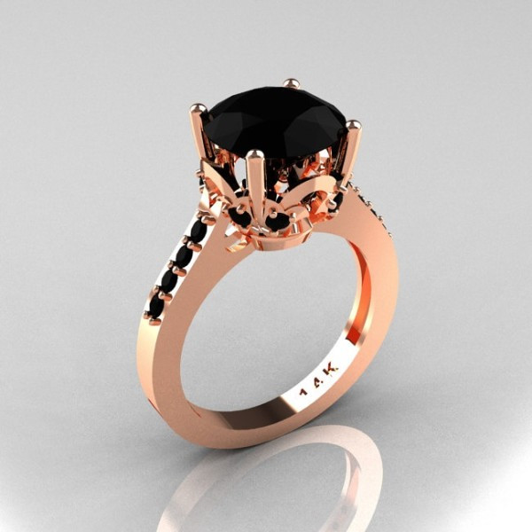 Black Diamond And Rose Gold Engagement Rings
 These Rare "Black Diamond" Engagement Rings Are Like